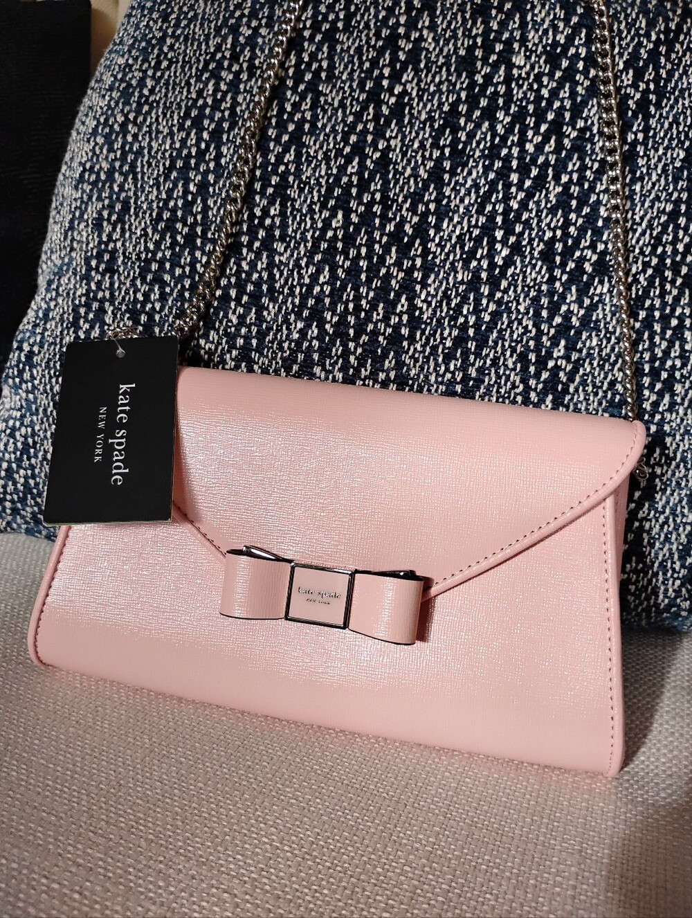 Kate Spade New YorkMorgan Bow Embellished Patent Leather Envelope Flap Crossbody